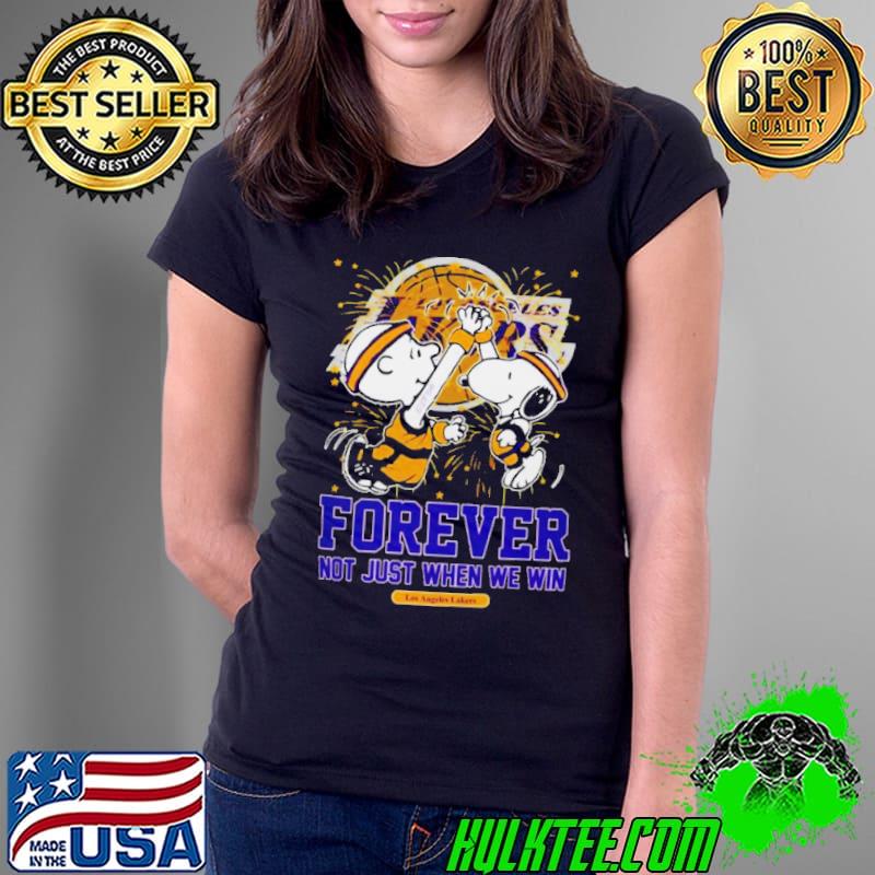 Peanuts Snoopy X Charlie Brown High Five Los Angeles Lakers Forever Not Just When We Win 2024 shirt