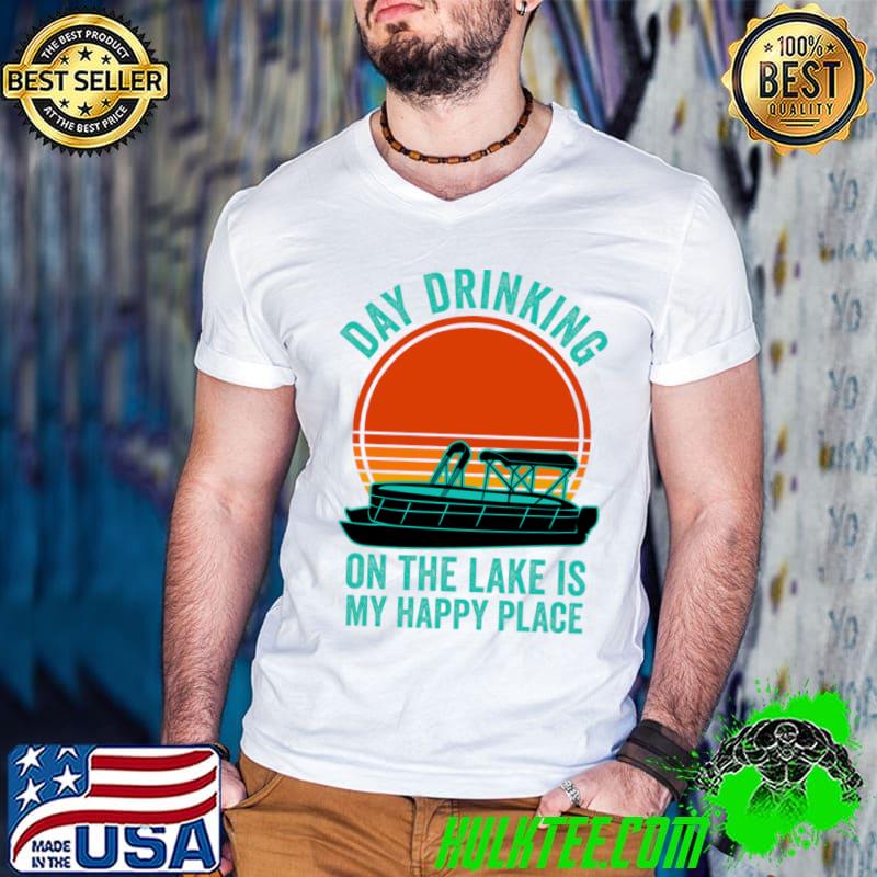 Pontoon Boat On The Lake is My Happy Place Vintage T-Shirt