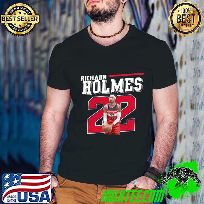 Richaun Holmes American professional basketball Washington Wizards T-Shirt Guys V Neck Richaun Holmes American professional basketball Washington Wizards T-Shirt Guys V Neck