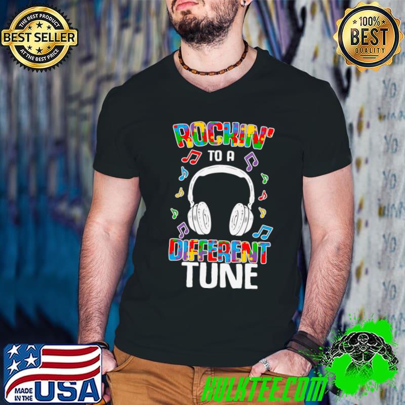 Rocking to a different tune Puzzle piece Autism Awareness Headphone T-Shirt
