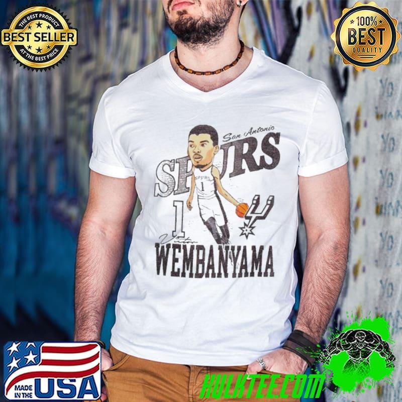 San Antonio Spurs Victor Wembanyama Caricature s Guys V Neck San Antonio Spurs Victor Wembanyama Caricature s Guys V Neck
