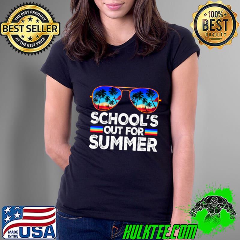 School's Out For Summer Sunglasses Retro T-Shirt Ladies Tee School's Out For Summer Sunglasses Retro T-Shirt Ladies Tee