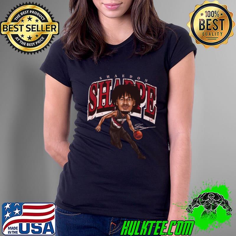 Shaedon Sharpe Canadian professional basketball player for Portland Trail Blazers Cartoon T-Shirt Ladies Tee Shaedon Sharpe Canadian professional basketball player for Portland Trail Blazers Cartoon T-Shirt Ladies Tee