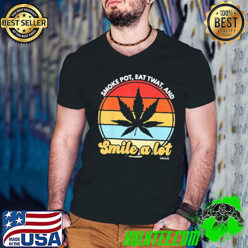 Smoke Pot Eat Twat And Smile A Lot Weed Vintage s Guys V Neck Smoke Pot Eat Twat And Smile A Lot Weed Vintage s Guys V Neck