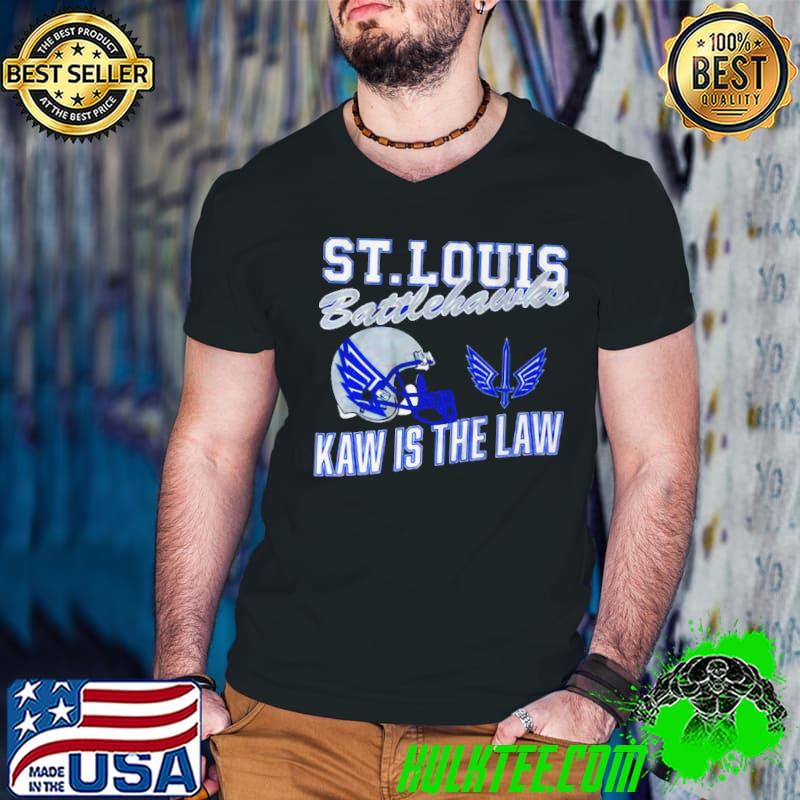 St. Louis Battlehawks Retro Kaw Is The Law Shirt Guys V Neck St. Louis Battlehawks Retro Kaw Is The Law Shirt Guys V Neck