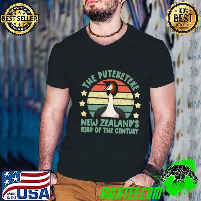 The Puteketeke Bird New Zealand's Bird of the Century Retro T-Shirt