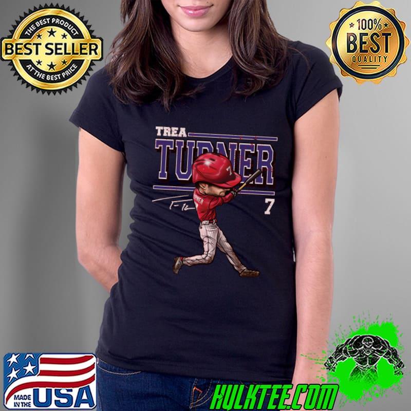 Trea Turner American professional baseball shortstop Philadelphia Cartoon T-Shirt Ladies Tee Trea Turner American professional baseball shortstop Philadelphia Cartoon T-Shirt Ladies Tee