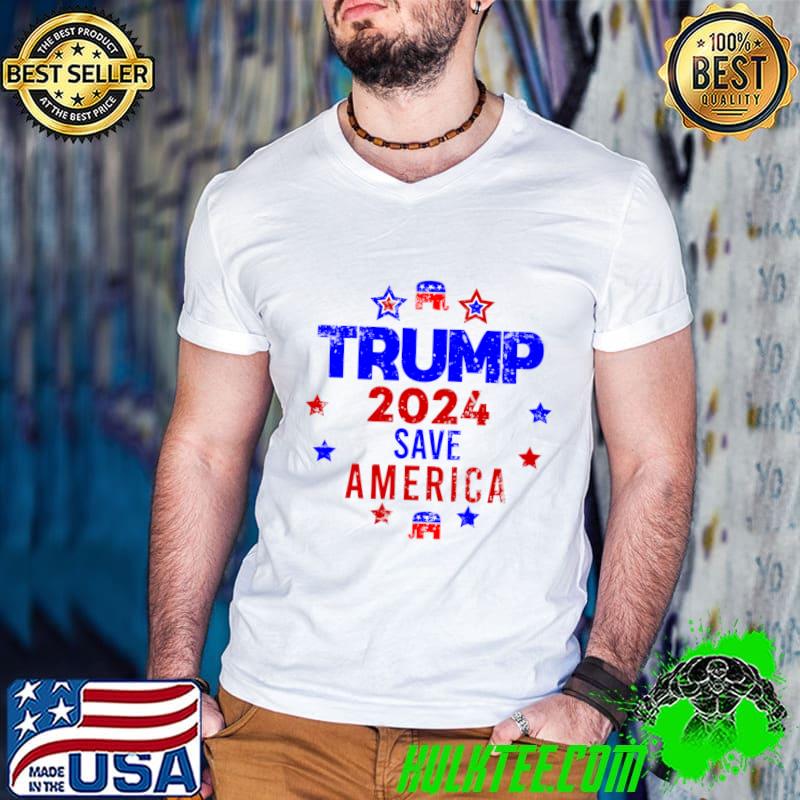 Trump 2024 Save America Stars Election T-Shirt