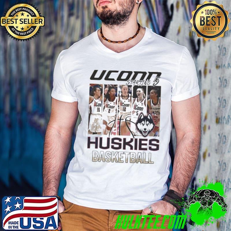 UConn Huskies Basketball Starting 5 Shirt Guys V Neck UConn Huskies Basketball Starting 5 Shirt Guys V Neck