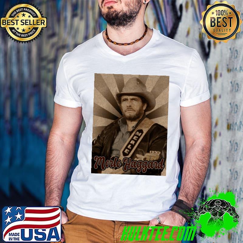 Vintage Merle Haggard American country music singer songwriter guitarist fiddler T-Shirt