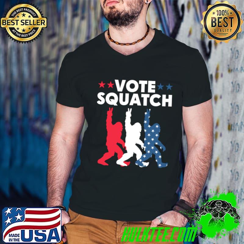 Vote Squatch 2024 Vote For Squatch 2024 Stars Usa Flag T-Shirt