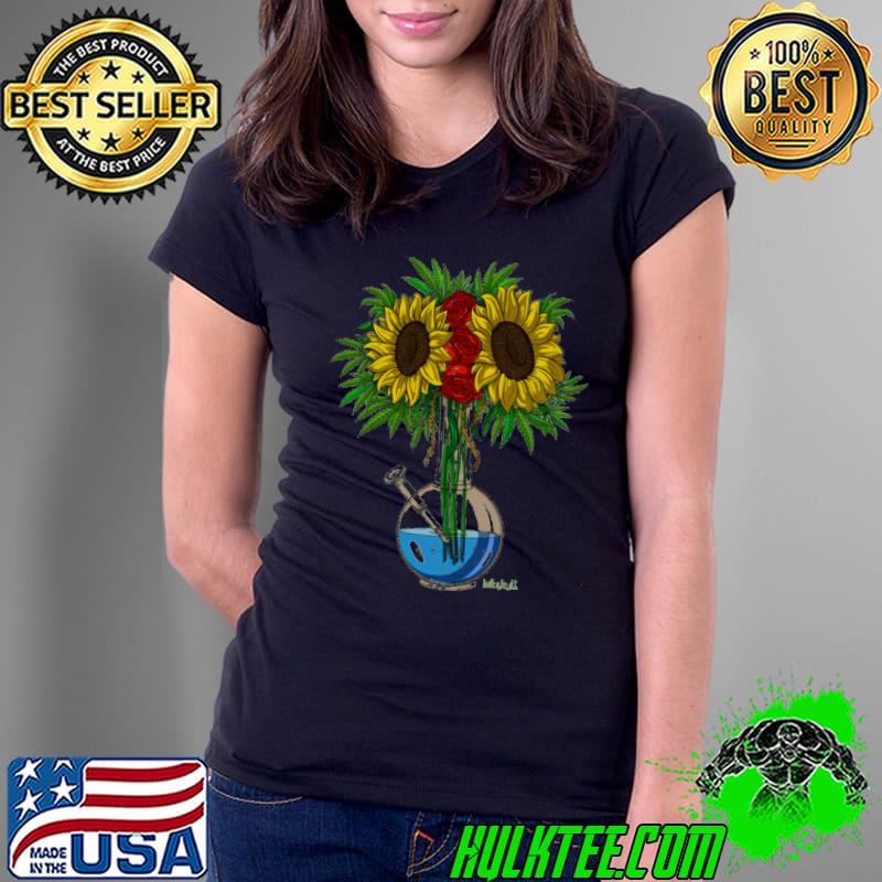Weed Bong Sunflowers Cannabis shirt