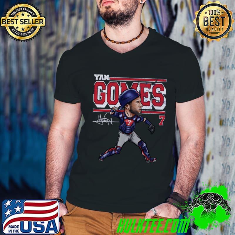 Yan Gomes Brazilian-American professional baseball catcher Chicago C Cartoon T-Shirt Guys V Neck Yan Gomes Brazilian-American professional baseball catcher Chicago C Cartoon T-Shirt Guys V Neck