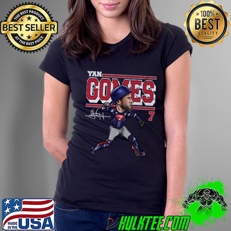 Yan Gomes Brazilian-American professional baseball catcher Chicago C Cartoon T-Shirt Ladies Tee Yan Gomes Brazilian-American professional baseball catcher Chicago C Cartoon T-Shirt Ladies Tee