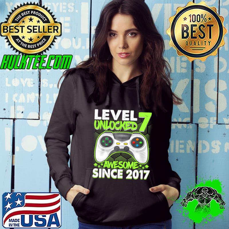 7 Year Old Video Awesome Since 2017 7th Birthday T-Shirt