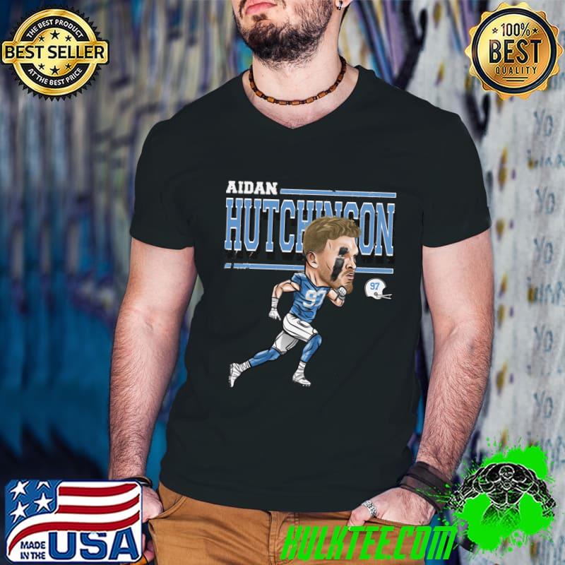 Aidan Hutchinson Detroit Cartoon American football defensive end T-Shirt