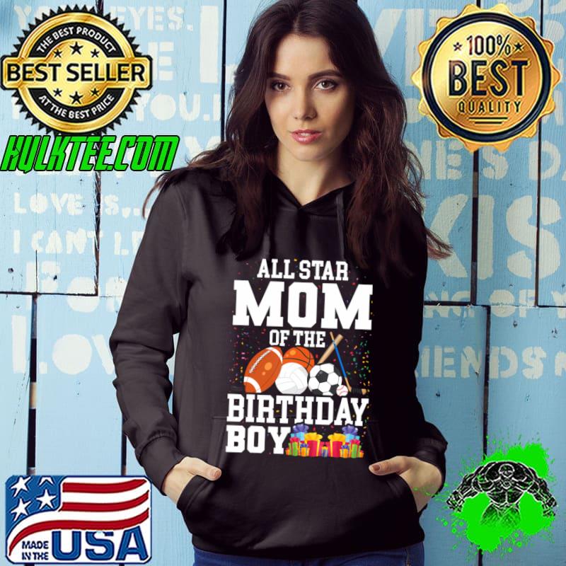 All Star Mom Of The Birthday Boy Sports Mommy Mama Mother T-Shirt