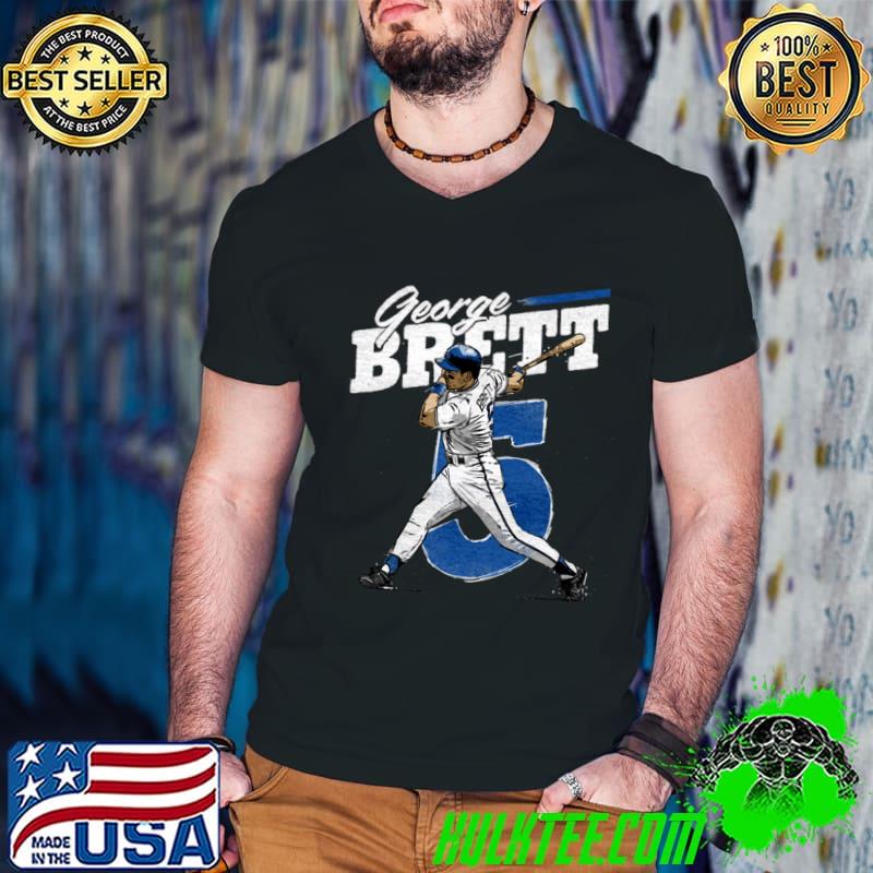 American former professional baseball third baseman george brett retro T-Shirt