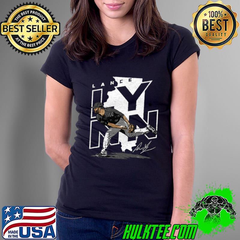 American professional baseball pitcher signature lance lynn player map signature T-Shirt