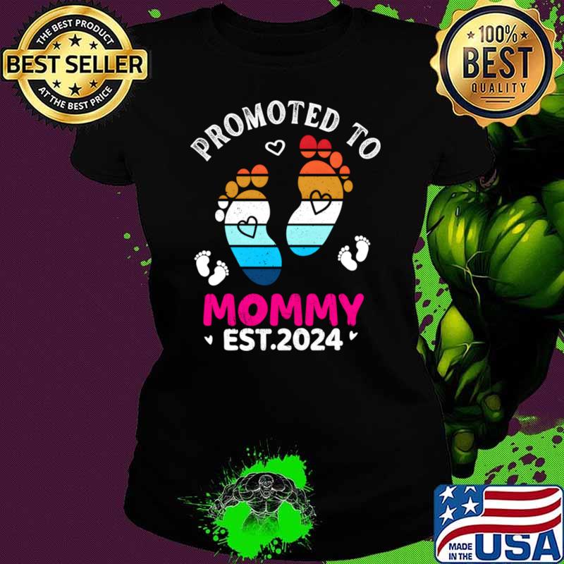 Awesome promoted To Mommy Est. 2024 My Love Mother Vintage Sunset T-Shirt