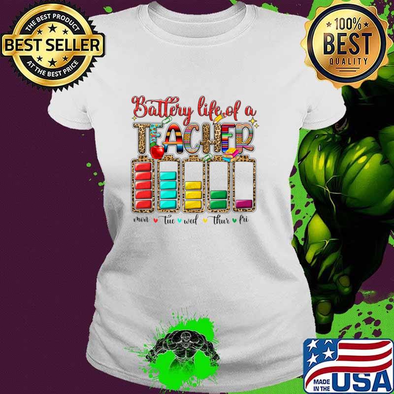 Best battery life of a Teacher Back To School Teacher Leopard Colors T-Shirt
