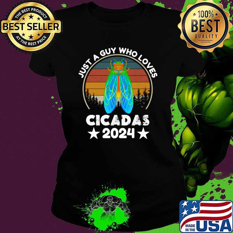 Best just a guy who loves cicadas 2024 stars vintage sunset T-Shirt