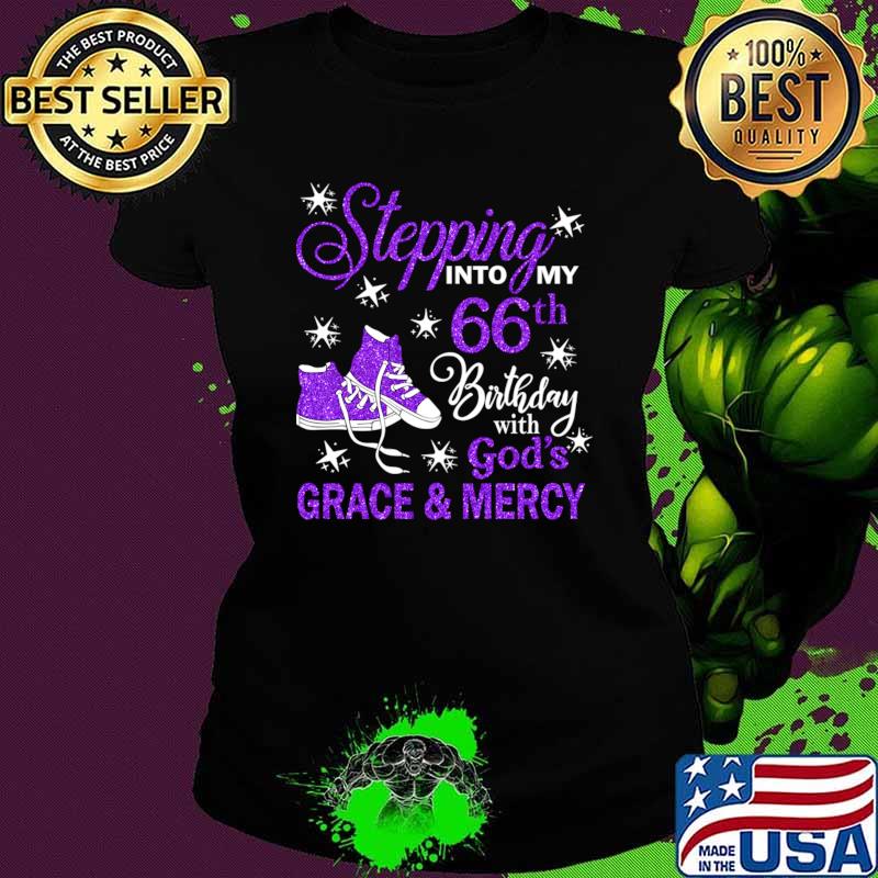 Best stepping Into My 66th Birthday With God's Grace & Mercy Bday T-Shirt