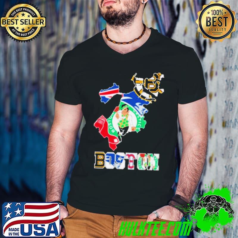 Boston Map Sports Teams Red Sox Celtics Patriots And Bruins Shirt
