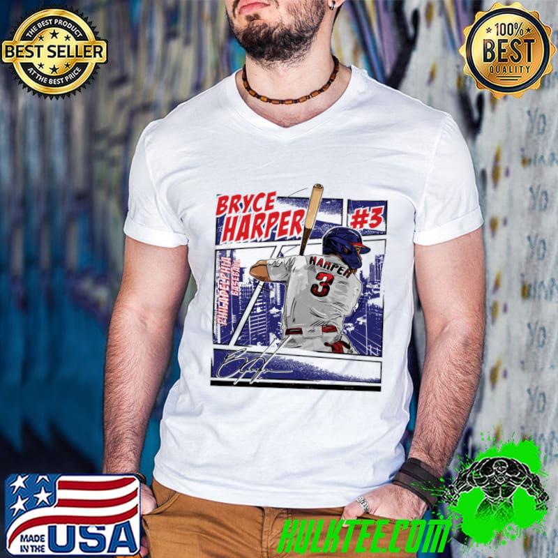 Bryce Harper American professional baseball first baseman Philadelphia Comic T-Shirt