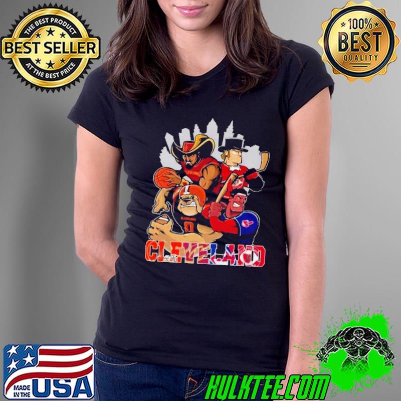 Cleveland Browns Cleveland Cavaliers Cleveland Barons Cleveland Guardians All Mascot Shirt