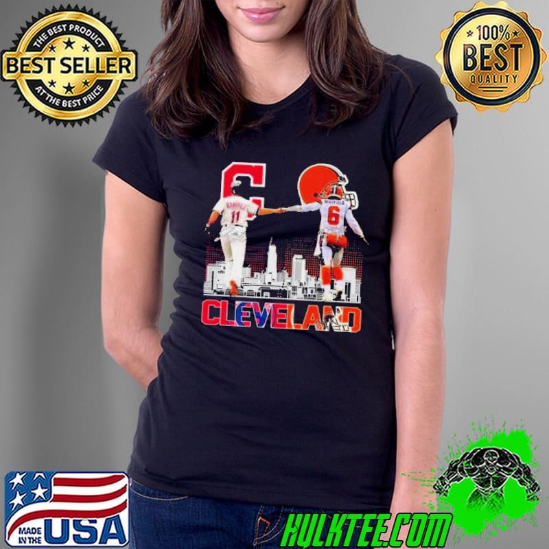 Cleveland Guardians Jose Ramirez Cleveland Browns Baker Mayfield Signatures 2024 Shirt