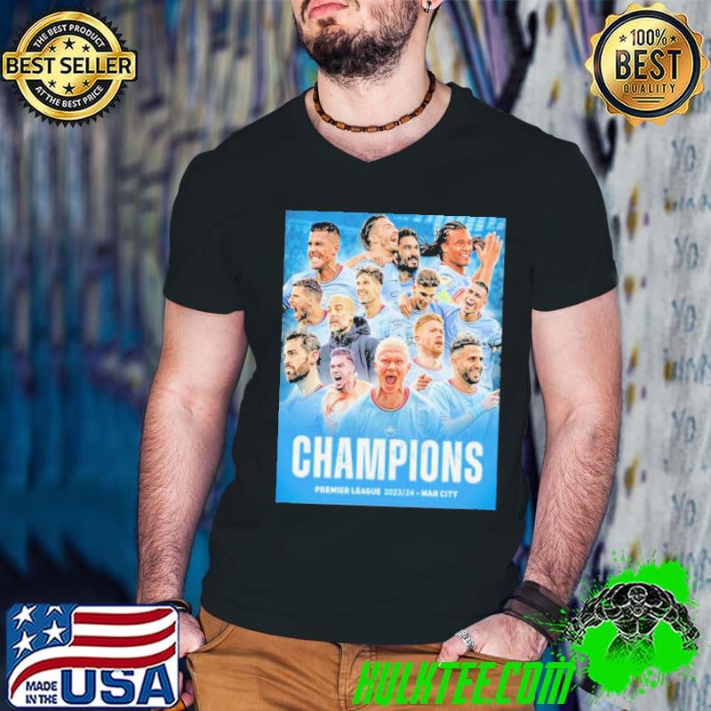 Congratulation Pep Guardiola With Manchester City Champions Premier League 2023-2024 Man City Champions 4 In A Row Shirt