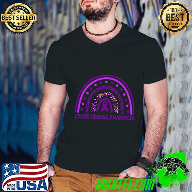 Cystic Fibrosis Awareness Rainbow Leopard T-Shirt