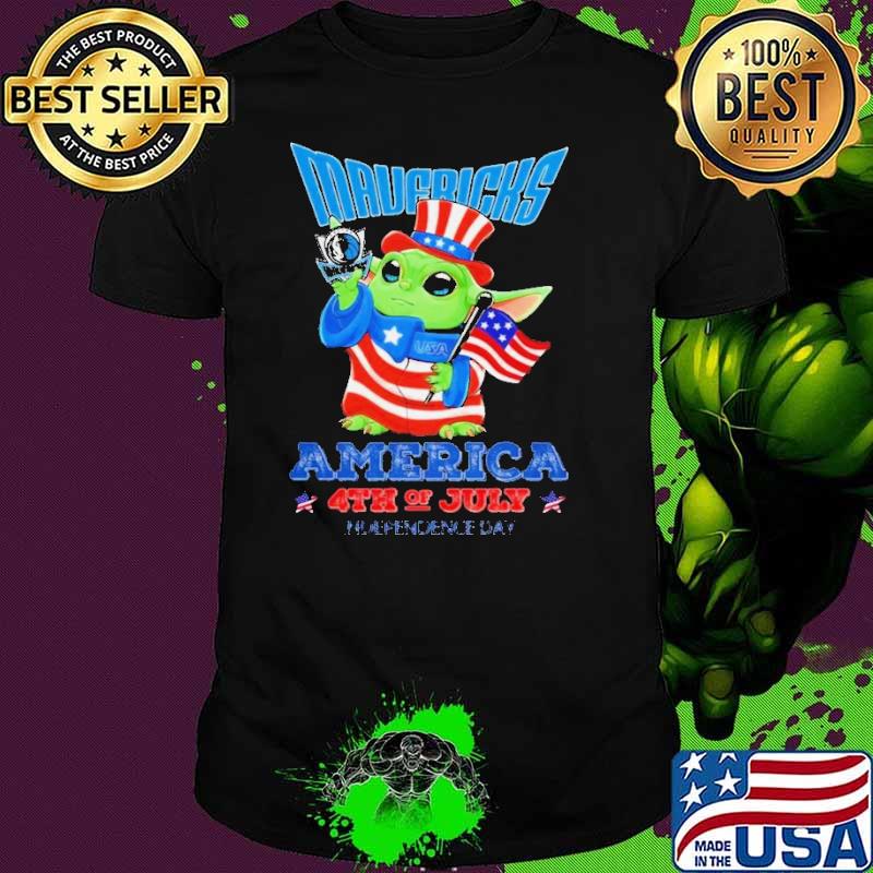 Dallas Mavericks Star Wars Baby Yoda America Independence Day 2024 s Unisex Dallas Mavericks Star Wars Baby Yoda America Independence Day 2024 s Unisex