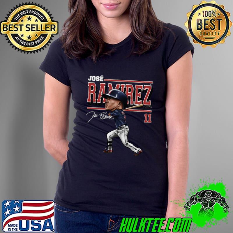 Dominican professional baseball third baseman jose ramirez cartoon T-Shirt Ladies Tee Dominican professional baseball third baseman jose ramirez cartoon T-Shirt Ladies Tee