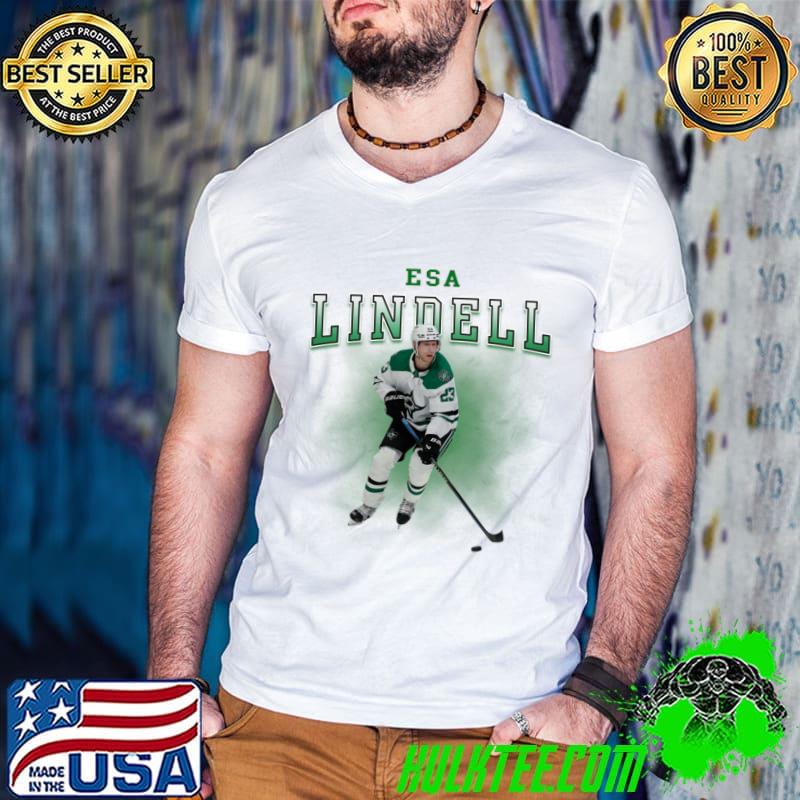 Esa Lindell Finnish professional ice hockey defenceman T-Shirt Guys V Neck Esa Lindell Finnish professional ice hockey defenceman T-Shirt Guys V Neck
