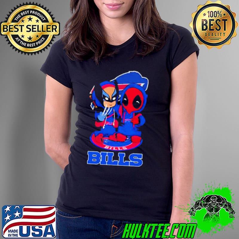Friends Marvel Deadpool Wolverine Buffalo Bills Shirt Ladies Tee Friends Marvel Deadpool Wolverine Buffalo Bills Shirt Ladies Tee