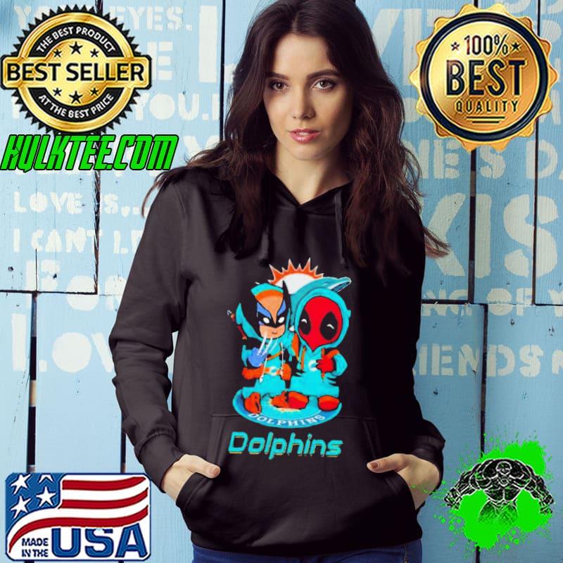 Friends Marvel Deadpool Wolverine Miami Dolphins Shirt