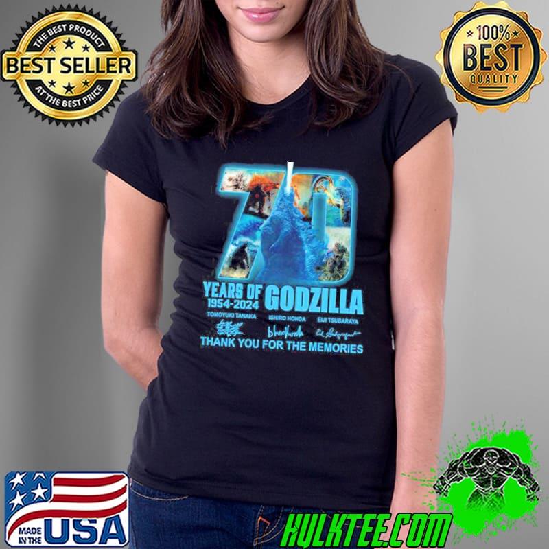 Godzilla 70 Years Of 1954 – 2024 Thank You For The Memories T-Shirt Ladies Tee Godzilla 70 Years Of 1954 – 2024 Thank You For The Memories T-Shirt Ladies Tee