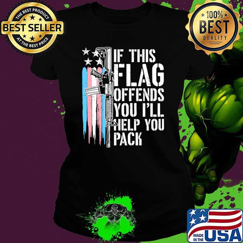 If This Flag Offends You I’ll Help You Pack Gun Transgender Flag T-Shirt