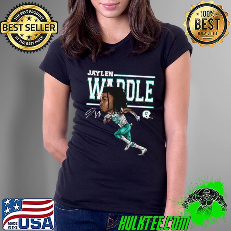 Jaylen Waddle American football wide receiver Miami Cartoon T-Shirt Ladies Tee Jaylen Waddle American football wide receiver Miami Cartoon T-Shirt Ladies Tee