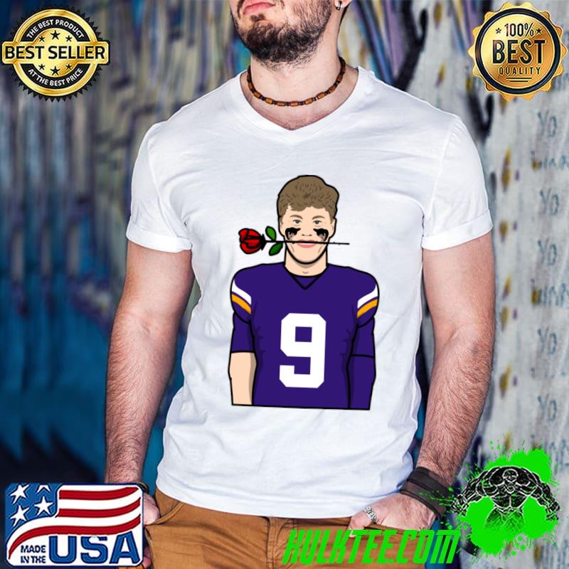 Jj Mccarthy Rose American football quarterback for the Minnesota Vikings T-Shirt Guys V Neck Jj Mccarthy Rose American football quarterback for the Minnesota Vikings T-Shirt Guys V Neck