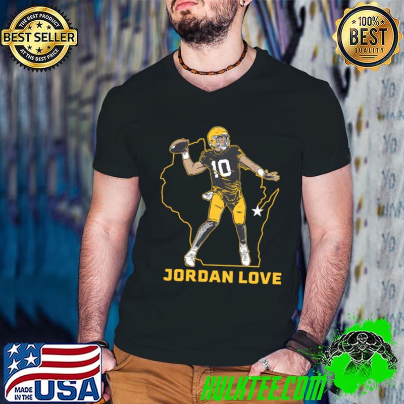Jordan Love American football quarterback State Star T-Shirt Guys V Neck Jordan Love American football quarterback State Star T-Shirt Guys V Neck