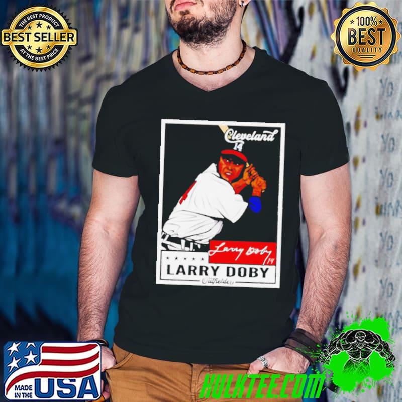 Larry Doby Cleveland throwback card shirt