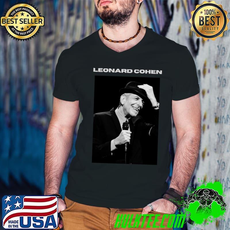 Leonard Cohen Canadian singer-songwriter poet and novelist T-Shirt Guys V Neck Leonard Cohen Canadian singer-songwriter poet and novelist T-Shirt Guys V Neck