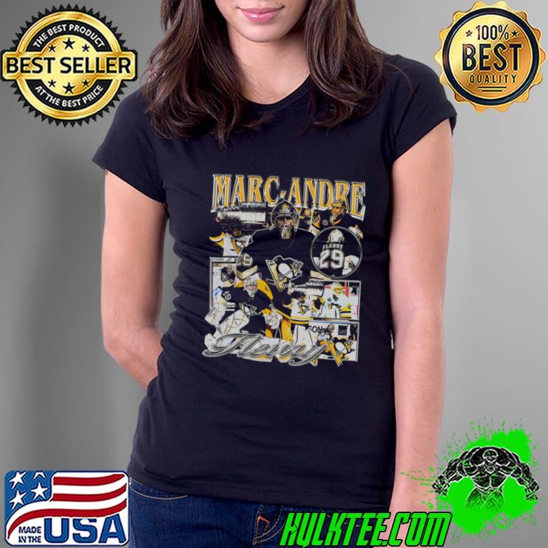 Marc-Andre Fleury Vintage Bootleg Canadian professional ice hockey goaltender T-Shirt Ladies Tee Marc-Andre Fleury Vintage Bootleg Canadian professional ice hockey goaltender T-Shirt Ladies Tee
