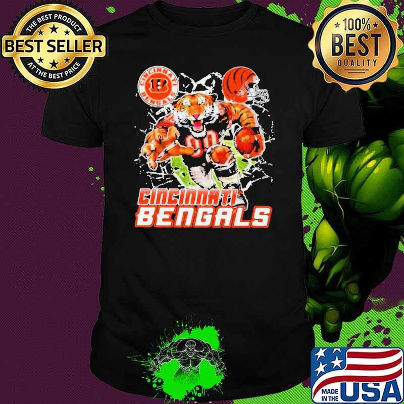 Mascot Breaking Through Wall Cincinnati Bengals Vintage Shirt
