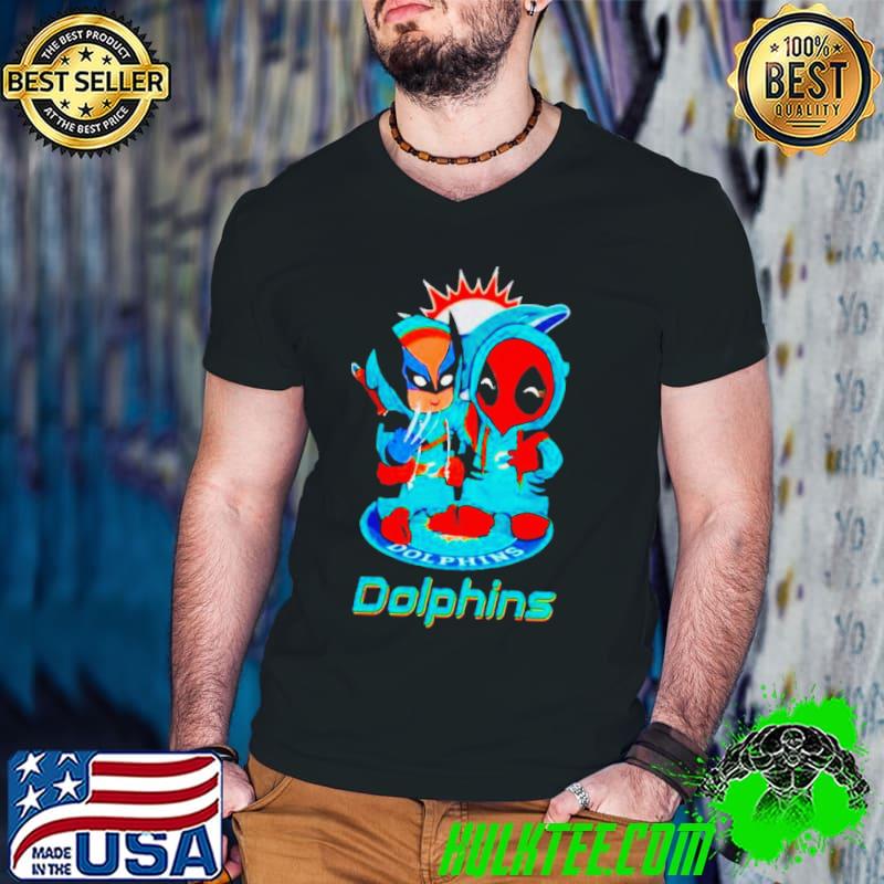 Miami Dolphins Marvel Wolverine and Deadpool True friends shirt Miami Dolphins Marvel Wolverine and Deadpool True friends shirt