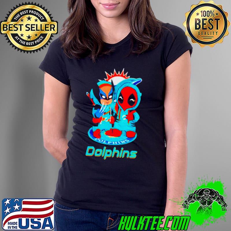 Miami Dolphins Marvel Wolverine and Deadpool True friends s Ladies Tee Miami Dolphins Marvel Wolverine and Deadpool True friends s Ladies Tee