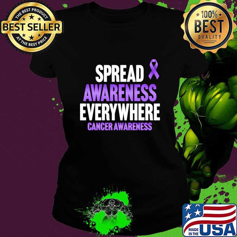 Official spead Awareness Everywhere World Cancer Day lavender Ribbon Cancer Awareness T-Shirt